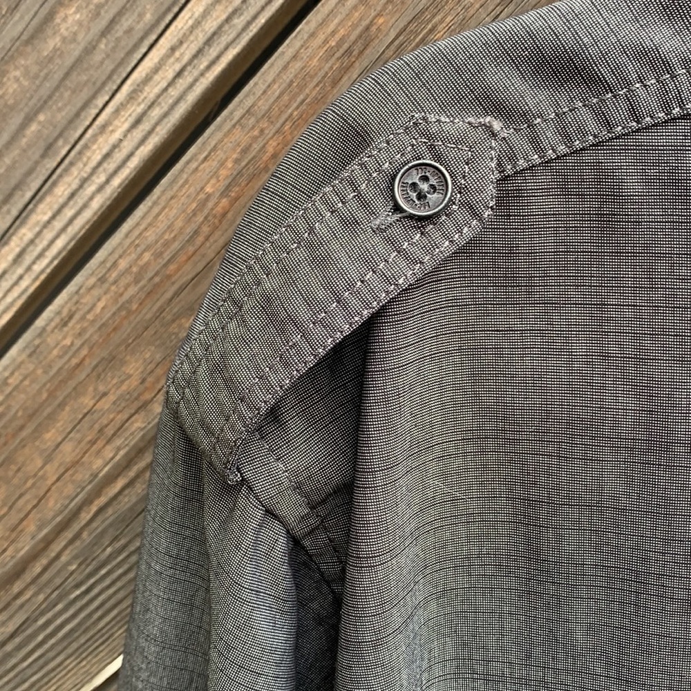 Pd & C Solid Grey Button Down Cotton Blend Shirt - image 6